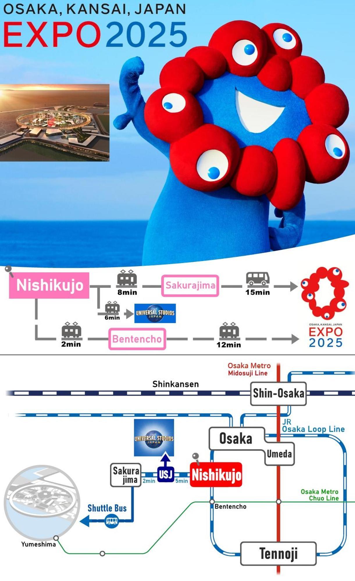 Usj 2 Stops, Umeda&dotonbori 8mins, Kix Direct Access Sv2 Osaka